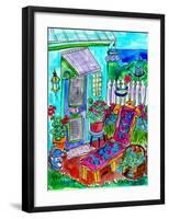 Backyard Garden at the Beach-Deborah Cavenaugh-Framed Art Print