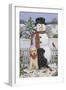 Backyard Snowman with Friends-William Vanderdasson-Framed Giclee Print