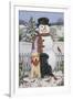 Backyard Snowman with Friends-William Vanderdasson-Framed Giclee Print