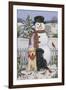 Backyard Snowman with Friends-William Vanderdasson-Framed Giclee Print