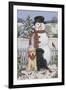 Backyard Snowman with Friends-William Vanderdasson-Framed Giclee Print