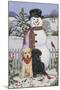 Backyard Snowman with Friends-William Vanderdasson-Mounted Giclee Print