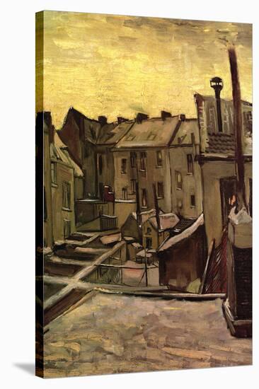 Backyards of Old Houses In Antwerp In The Snow-Vincent van Gogh-Stretched Canvas