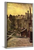 Backyards of Old Houses In Antwerp In The Snow-Vincent van Gogh-Framed Art Print