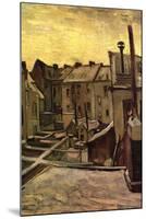 Backyards of Old Houses In Antwerp In The Snow-Vincent van Gogh-Mounted Art Print