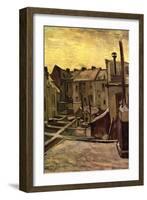 Backyards of Old Houses in Antwerp in the Snow-Vincent van Gogh-Framed Art Print