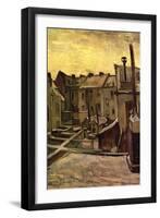 Backyards of Old Houses in Antwerp in the Snow-Vincent van Gogh-Framed Art Print