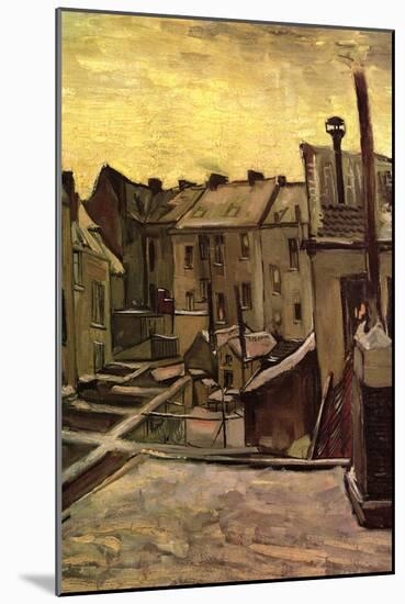 Backyards of Old Houses in Antwerp in the Snow-Vincent van Gogh-Mounted Art Print