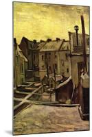 Backyards of Old Houses In Antwerp In The Snow-Vincent van Gogh-Mounted Art Print