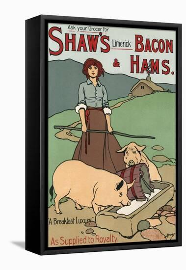 Bacon and Ham Advert-John Hassall-Framed Stretched Canvas