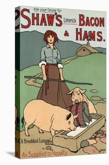 Bacon and Ham Advert-John Hassall-Stretched Canvas