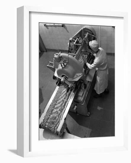 Bacon Slicing Machine, Danish Bacon Company, Selby, North Yorkshire, 1964-Michael Walters-Framed Photographic Print