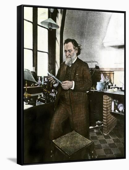 Bacteriologist Elie Metchnikoff in His Laboratory-null-Framed Stretched Canvas