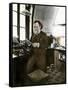 Bacteriologist Elie Metchnikoff in His Laboratory-null-Framed Stretched Canvas