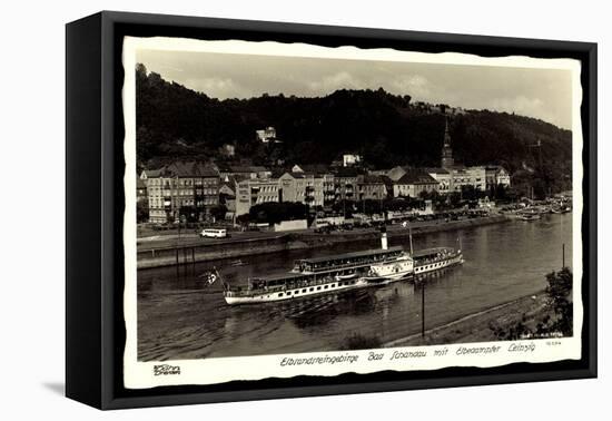 Bad Schandau, Elbe, Dampfer Leipzig, Hahn 12074-null-Framed Stretched Canvas