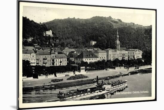 Bad Schandau, Elbe, Dampfschiff Schandau, Ort-null-Mounted Giclee Print