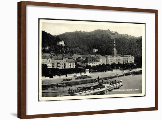 Bad Schandau, Elbe, Dampfschiff Schandau, Ort-null-Framed Giclee Print