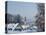Bad Tolz Spa Town Covered By Snow at Sunrise, Bavaria, Germany-Richard Nebesky-Stretched Canvas
