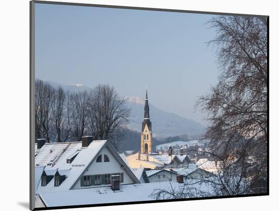 Bad Tolz Spa Town Covered By Snow at Sunrise, Bavaria, Germany-Richard Nebesky-Mounted Photographic Print