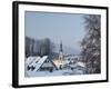 Bad Tolz Spa Town Covered By Snow at Sunrise, Bavaria, Germany-Richard Nebesky-Framed Photographic Print