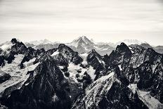 Black and White Mountain Landscape in the Alps, France.-badahos-Photographic Print