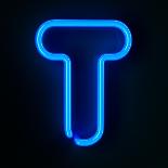 Neon Sign Letter T-badboo-Art Print