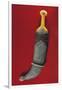 Baddihy-Style Man's Dagger, Janbiya, with Pressed Amber Hilt and Silver Sheath Inset with Coral-null-Framed Giclee Print