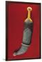 Baddihy-Style Man's Dagger, Janbiya, with Pressed Amber Hilt and Silver Sheath Inset with Coral-null-Framed Giclee Print