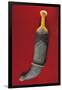 Baddihy-Style Man's Dagger, Janbiya, with Pressed Amber Hilt and Silver Sheath Inset with Coral-null-Framed Giclee Print