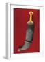 Baddihy-Style Man's Dagger, Janbiya, with Pressed Amber Hilt and Silver Sheath Inset with Coral-null-Framed Giclee Print