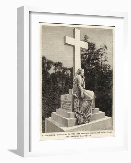 Baden-Baden, Monument to the Late Princess Hohenlohe Langenburg, Her Majesty's Half-Sister-null-Framed Giclee Print