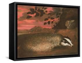 Badger, 17th Century-Francis Barlow-Framed Stretched Canvas