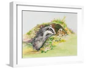 Badger and a Rabbit-Diane Matthes-Framed Giclee Print