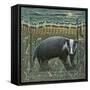 BADGER AND COWS-PJ Crook-Framed Stretched Canvas