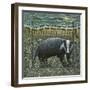 BADGER AND COWS-PJ Crook-Framed Giclee Print