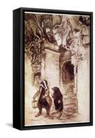 Badger and Mole, Willow-Arthur Rackham-Framed Stretched Canvas