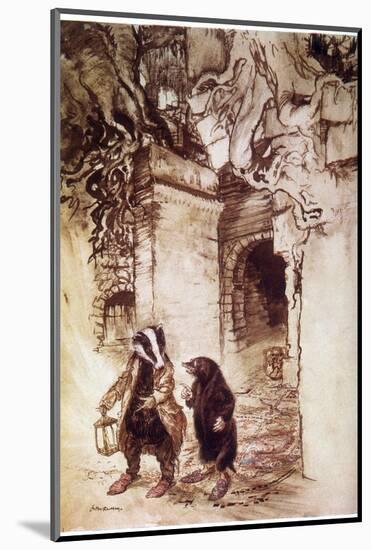 Badger and Mole, Willow-Arthur Rackham-Mounted Photographic Print