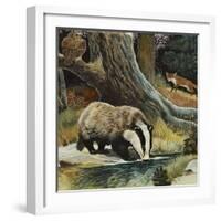 Badger, Fox, Owl and Mouse-null-Framed Giclee Print