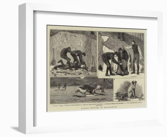 Badger Hunting in Dorsetshire-null-Framed Giclee Print