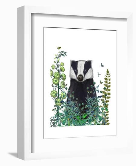 Badger In The Garden-Fab Funky-Framed Art Print