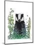 Badger In The Garden-Fab Funky-Mounted Art Print