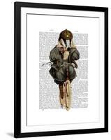 Badger on Vintage Bicycle-Fab Funky-Framed Art Print