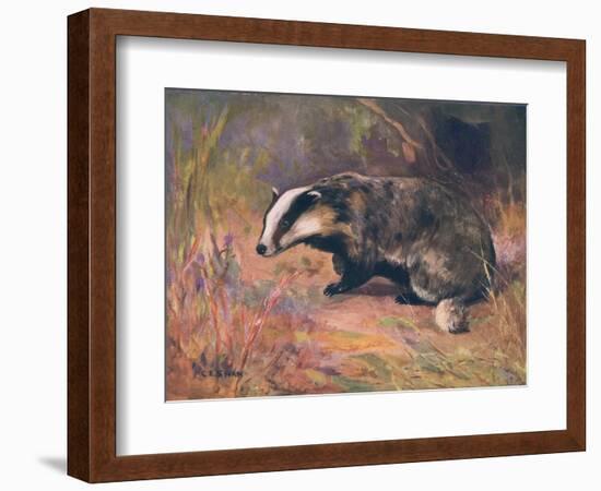 Badger, Swan, Wild Beasts-Cuthbert Swan-Framed Art Print