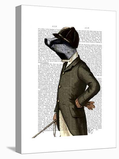 Badger the Rider Portrait-Fab Funky-Stretched Canvas