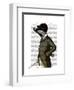 Badger the Rider Portrait-Fab Funky-Framed Art Print