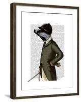 Badger the Rider Portrait-Fab Funky-Framed Art Print