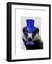 Badger with Blue Top Hat and Moustache-Fab Funky-Framed Art Print