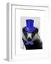 Badger with Blue Top Hat and Moustache-Fab Funky-Framed Art Print