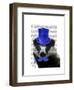 Badger with Blue Top Hat and Moustache-Fab Funky-Framed Art Print