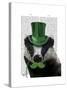 Badger with Green Top Hat and Moustache-Fab Funky-Stretched Canvas